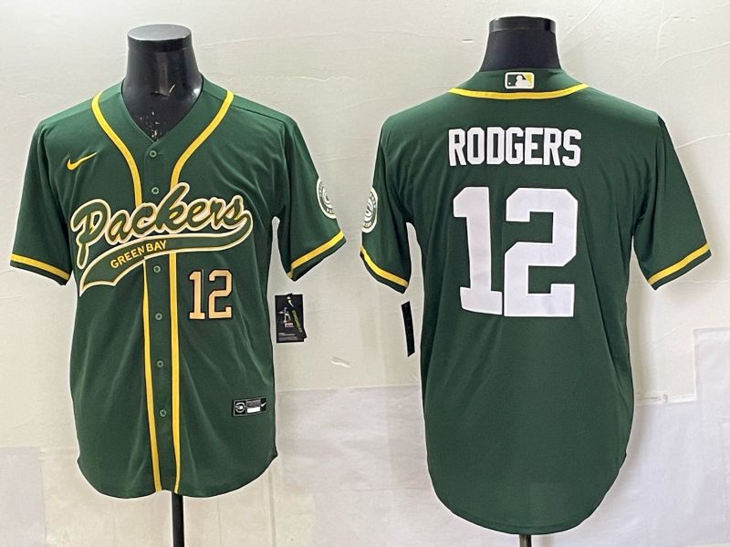 Men 2025 Green Bay Packers #12 Rodgers Green Joint Name Nike Limited NFL Jersey style 004->green bay packers->NFL Jersey